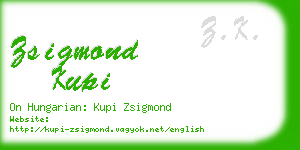 zsigmond kupi business card